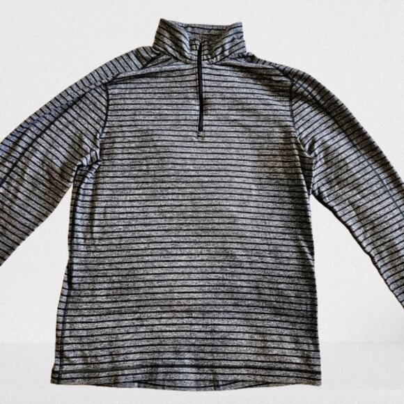 Lululemon Athletica Men's Surge Warm Grey/Black Long Sleeve Half Zip Shirt Large - Picture 8 of 16